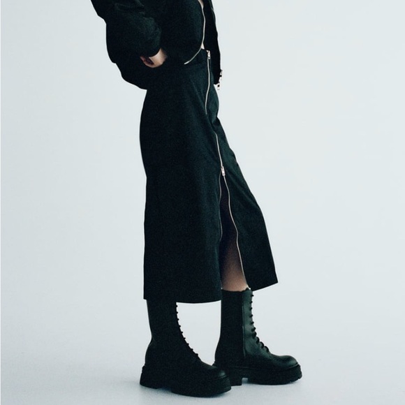 🖤 Crop Nylon Bomber Jacket & Zippered Nylon Skirt Set 🖤 - Picture 4 of 6